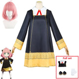 Anime SPY X FAMILY Anya Forger Cosplay Costume Black Dress Uniform Full Set