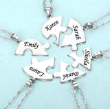 Custom Names Heart Necklace Puzzle Pendant